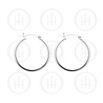 Plain Silver Tube Hoop Earrings 30mm (HP-250-30)