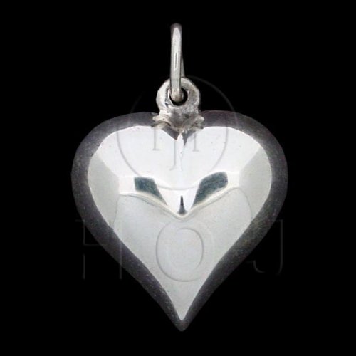 Silver Puffed Heart Pendant 20mm (P-1002-20)