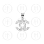 Sterling Silver Assorted CZ Cḣanel Inspired Pendant (P-1038)