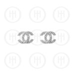 Sterling Silver Assorted CZ Cḣanel Inspired Stud Earrings (ST-1070)