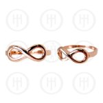 Silver Plain Rose Gold Plated Tiffany Inspired Infinity Ring (R-1175-R)