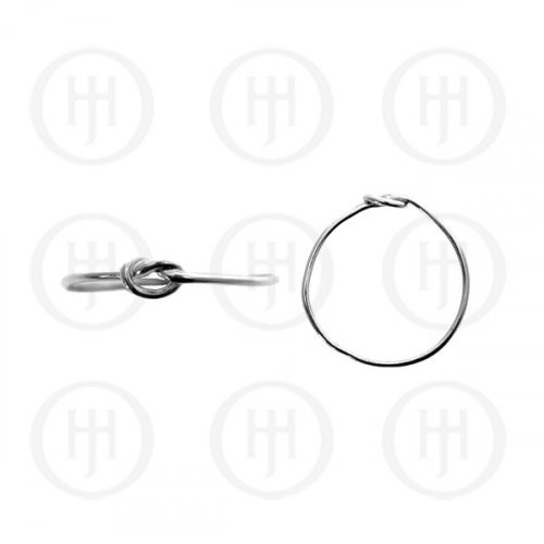 Silver Rhodium Plated Plain Knot Ring (R-1179)