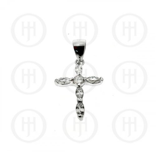 Silver CZ Religious Cross (CR-1041)