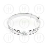 Plain Silver Engraved Expandable Baby Bangle (BB-111)