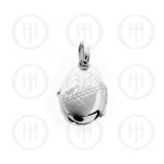 Silver Half Engraved Oval Locket Pendant (LOC-OE-1019)