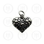 Silver Plain Assorted Pebble Heart Pendant (P-1218)