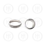 Silver Plain Single Band Men's Twisted Ring (RM-046)