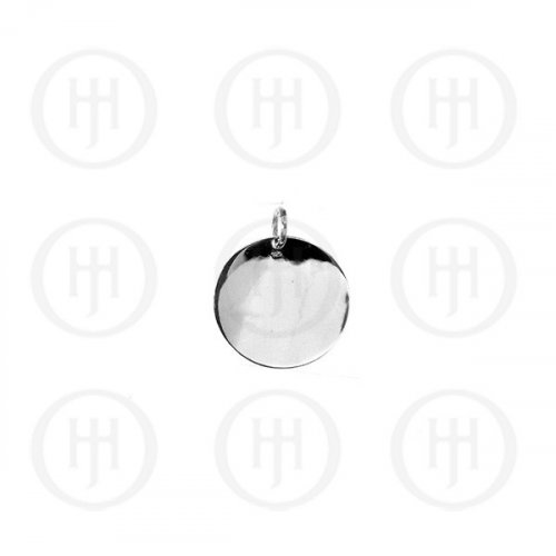Silver Round Dog-Tag Pendant 13mm (DT-C-102)