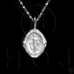 Silver DiamondCut Religious Charm Virgin Mary C3155