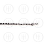 Silver Plain CZ Single Row Black Stone Tennis Bracelet (BR-CZ-109-S)
