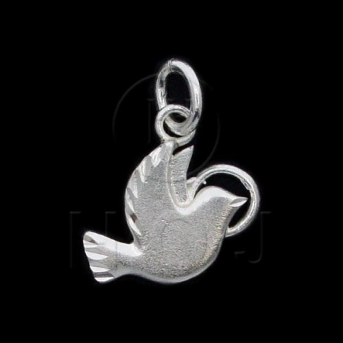 Silver Diamond Cut Animal Charm Dove (C4751)