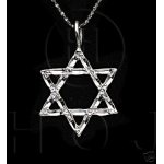 Silver Diamond Cut Religious Charm Star of David (JB420)
