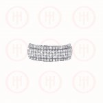 Silver Rhodium Plated Micro Pave Band Ring (R-1167)