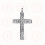 Silver CZ Religious Cross Pendant (CR-1043-W)