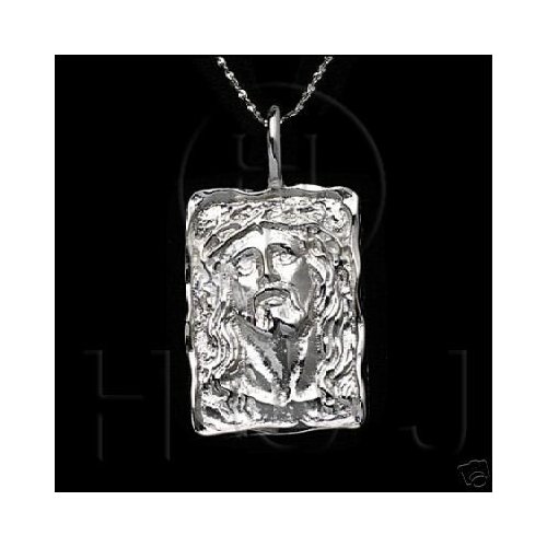 Silver DiamondCut Religious Charm Jesus (C1192)