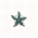 Silver CZ Swarovski Green Starsfish Pendant (P-1239-G)