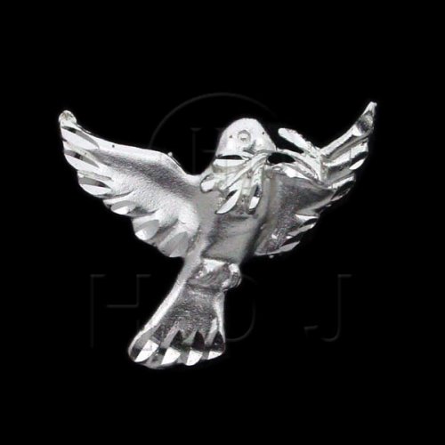 Silver Diamond Cut Animal Charm Dove (C4437)