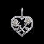 Silver Diamond Cut Flower Charm Rose (JB579)