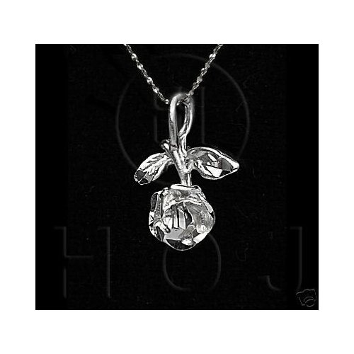 Silver Diamond Cut Flower Charm Rose (JB139)