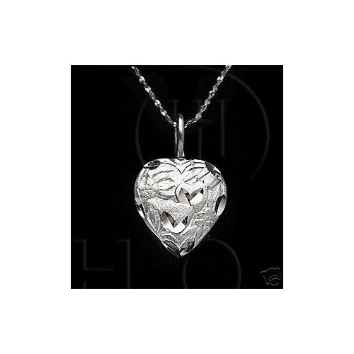 Silver Diamond Cut Heart Charm (JB175)