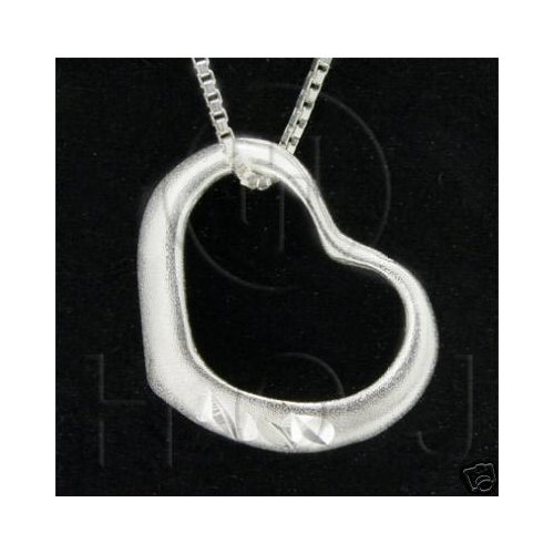 Silver Diamond Cut Heart Charm (JB245)