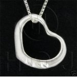 Silver Diamond Cut Heart Charm (JB245)