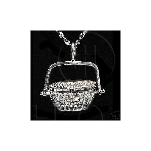 Silver Diamond Cut Charm Basket (C4714P)