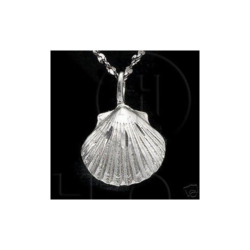 Silver Diamond Cut Nautical Charm Sea Shell (JB254)