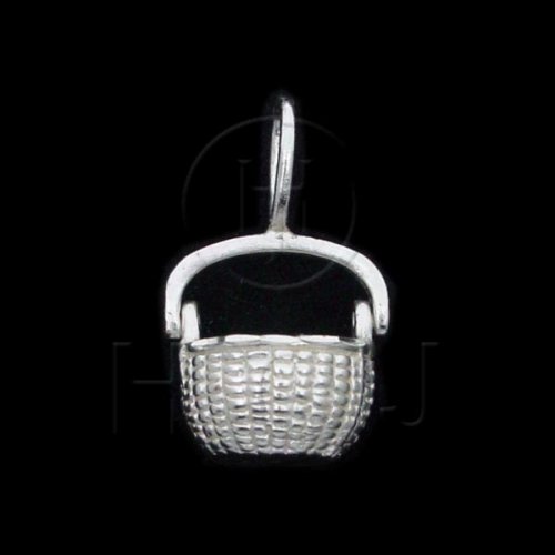 Silver Diamond Cut Assorted Charm Basket (JB619)