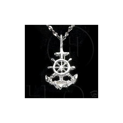 Silver Diamond Cut Nautical Charm Anchor (JB234)
