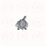 Plain Sterling Silver Movable Turtle Ring (R-1259)