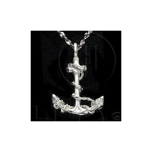 Silver Diamond Cut Nautical Charm Anchor (JB338)