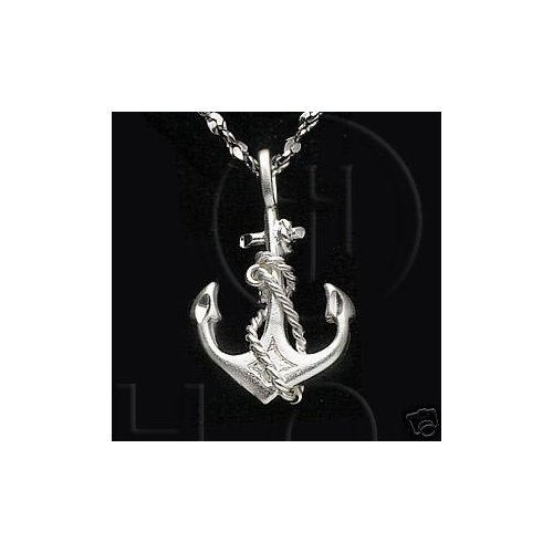 Silver Diamond Cut Nautical Charm Anchor (JB208)
