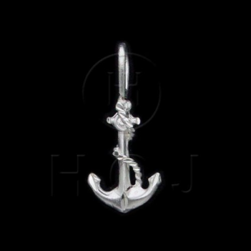 Silver Diamond Cut Nautical Charm Anchor (JB178)