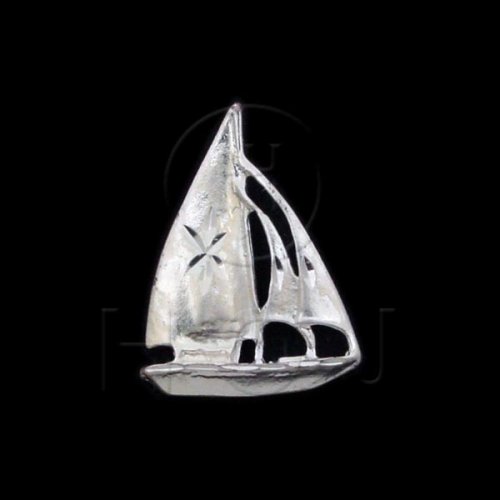 Silver Diamond Cut Nautical Charm Boat (JB500)