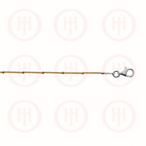 Silver Gold Colour Single Bead Rolo Chain (ROLO-30-2C-G)