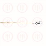 Silver Gold Colour Single Bead Rolo Chain (ROLO-30-2C-G)