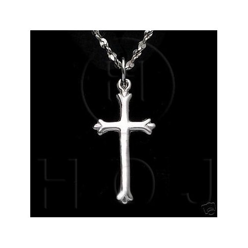 Silver DiamondCut Religious Charm Cross