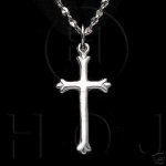 Silver DiamondCut Religious Charm Cross