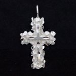 Silver DiamondCut Religious Charm Cross