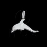 Silver Diamond Cut Animal Charm Dolphin (S178)
