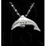 Silver Diamond Cut Nautical Animal Charm Dolphin (C3103)