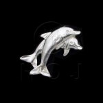 Silver Diamond Cut Nautical Animal Charm Dolphin (C2417)