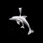 Silver Diamond Cut Nautical Animal Charm Dolphin (A2161)