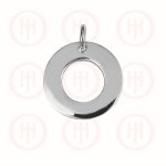 Silver Round Dog-Tag Pendant 15mm (DT-C-114)