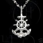 Silver Diamond Cut Nautical Charm Anchor (JB234)
