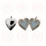 Silver Plain Heart Locket with CZ (LOC-HE-1065)