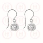 Silver CZ in X Ball Dangle Earrings (ER-1131)