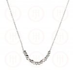 Sterling Silver Plain Hammered Stones Necklace (N-1150)