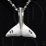 Silver Diamond Cut Charm Whale Tail (JB472)